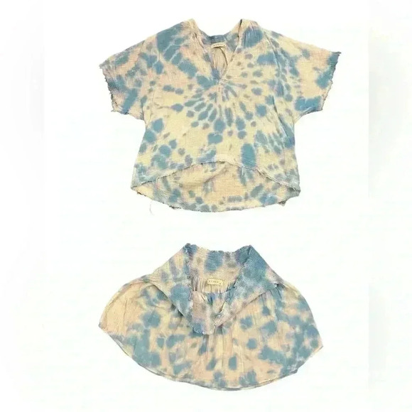 STARK X Matching Tie Dye Set. Women's Tie Dye Mini Skirt (L) With Romi Top (S) - Picture 2 of 11